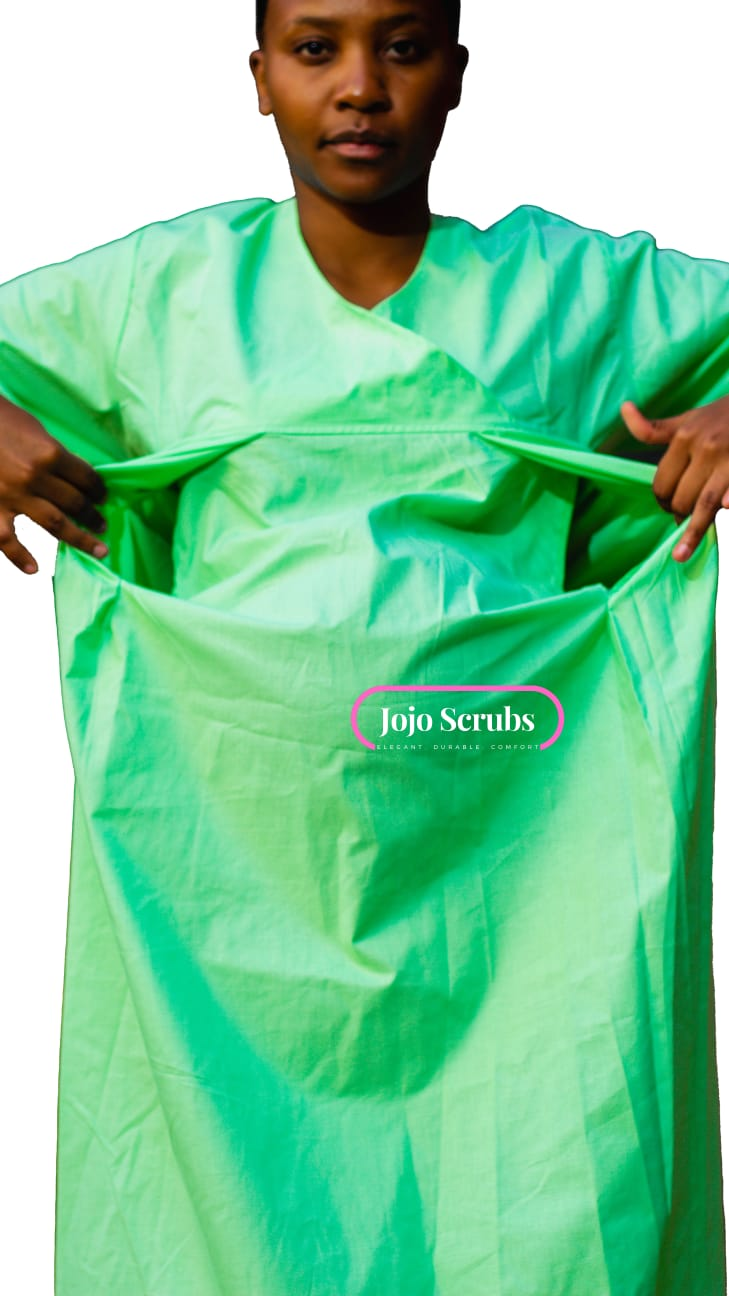 Adjustable Professional Maternity Patient Gown - Mint Green