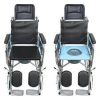 Heavy-Duty Reclining Wheelchair with Commode