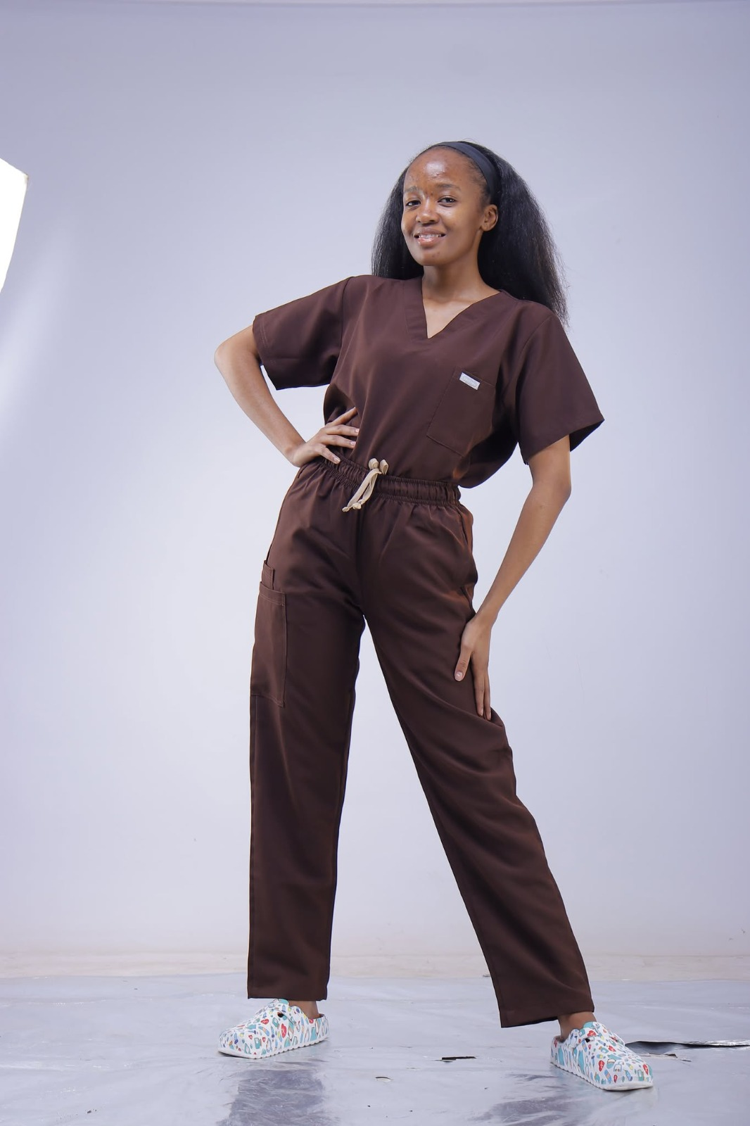 Essential Performance Unisex Scrub Set - Coffee Brown