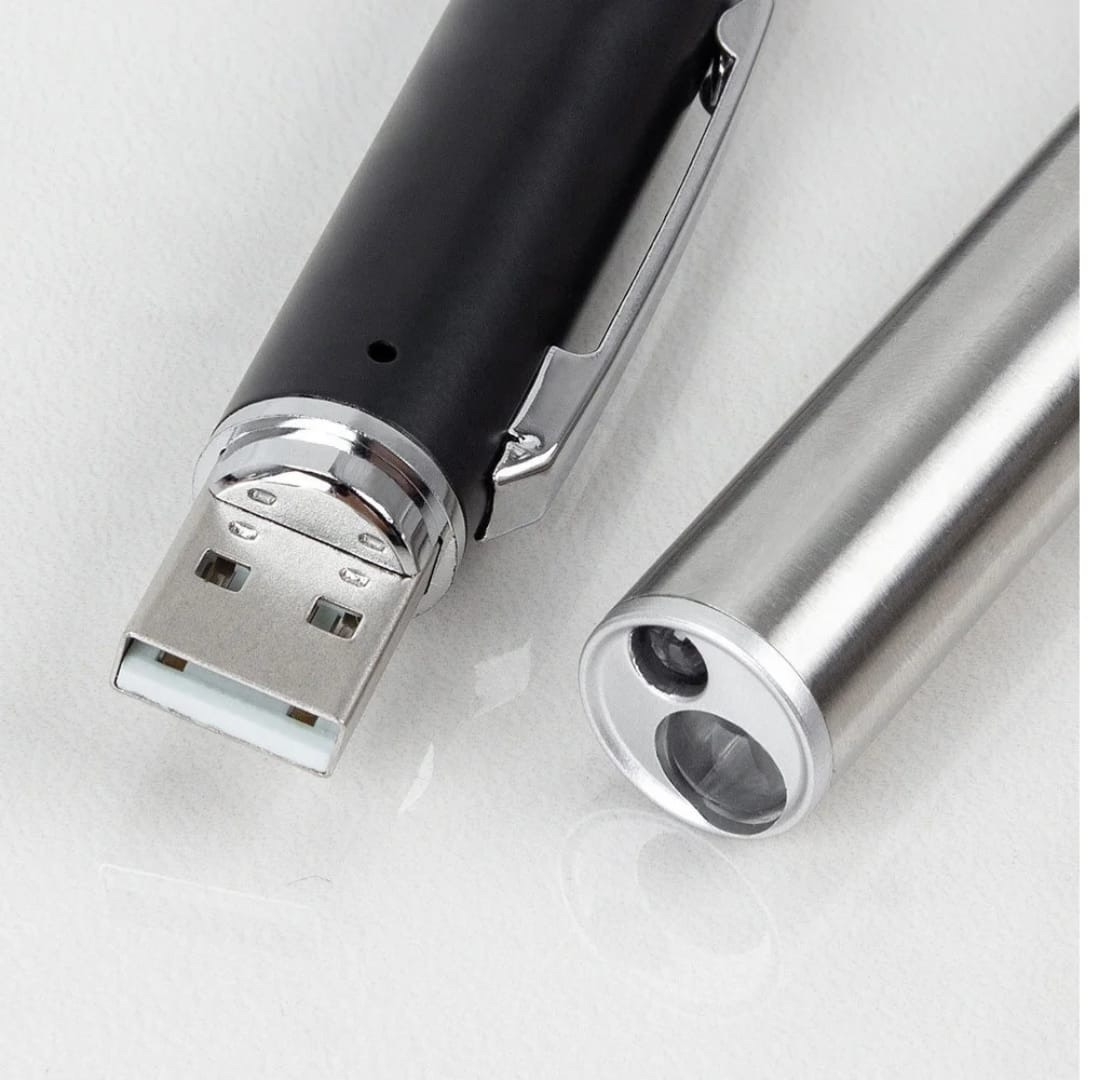 Professional Black Rechargeable LED Pen Torch