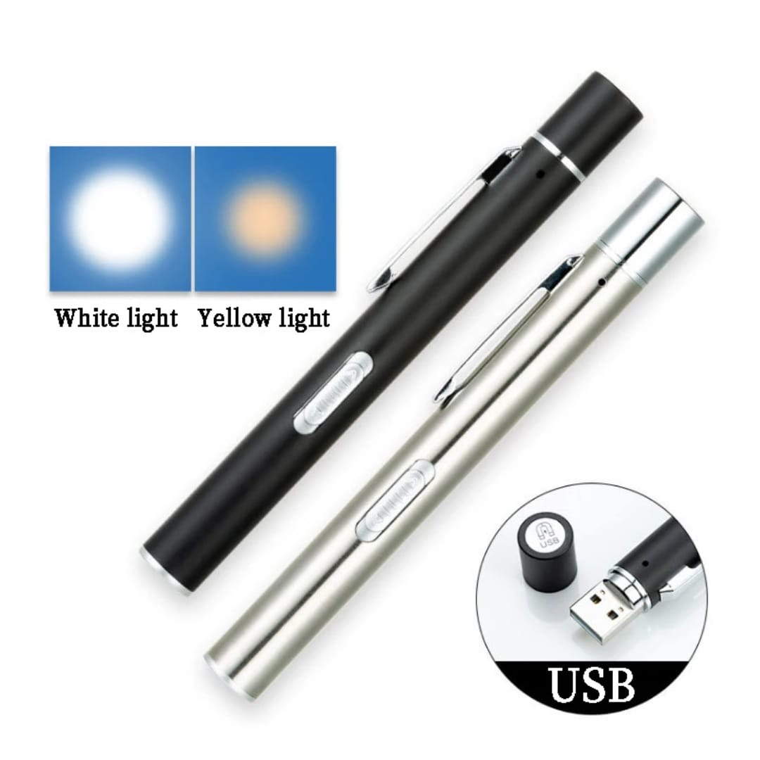 Professional Black Rechargeable LED Pen Torch