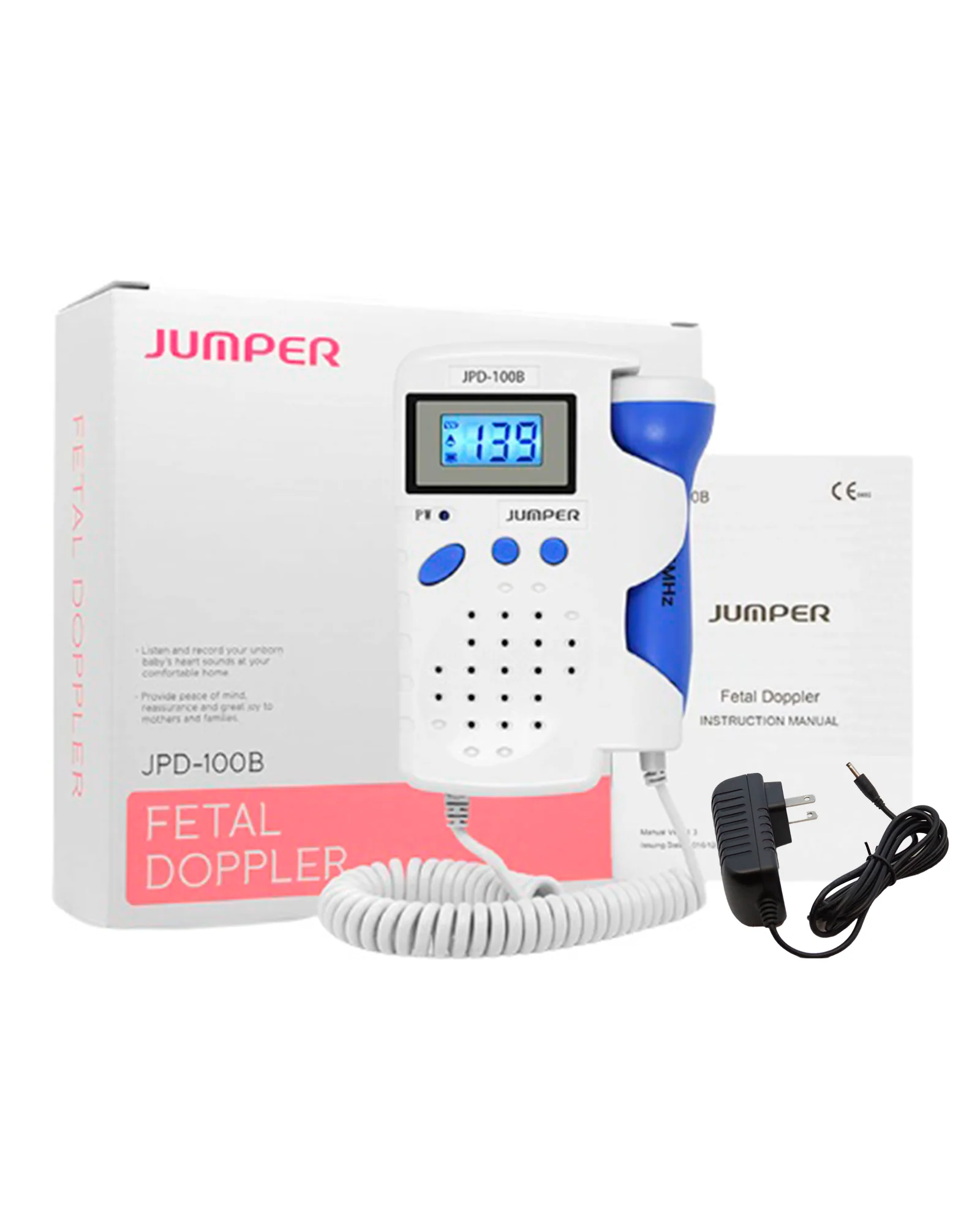 Jumper Rechargeable Fetal Doppler – Digital Fetal Heart Rate Monitor
