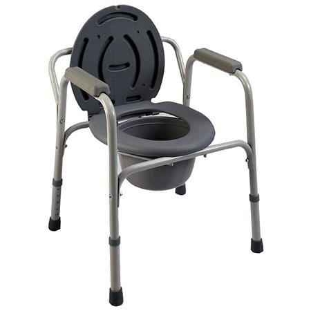 Foldable Commode Chair with Plastic Armrests – Adjustable Height