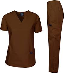 Coffee Brown Unisex Medical Scrub Set
