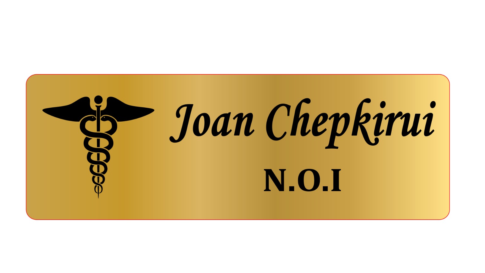 Customised Normal Golden NameTags/Badge