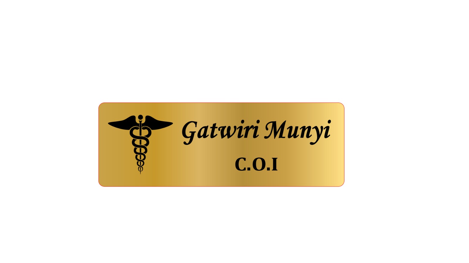 Customised Normal Golden NameTags/Badge