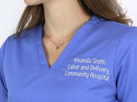 Professional Name Embroidery for Lab Coats & Scrubs