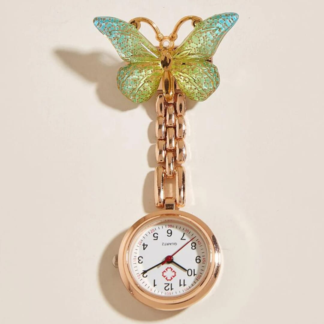 Elegant Butterfly Brooch Nurse Watch