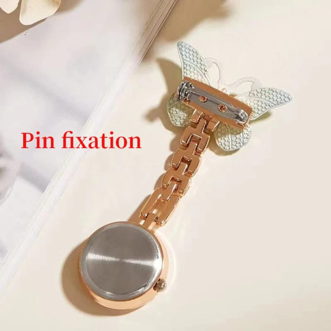 Elegant Butterfly Brooch Nurse Watch