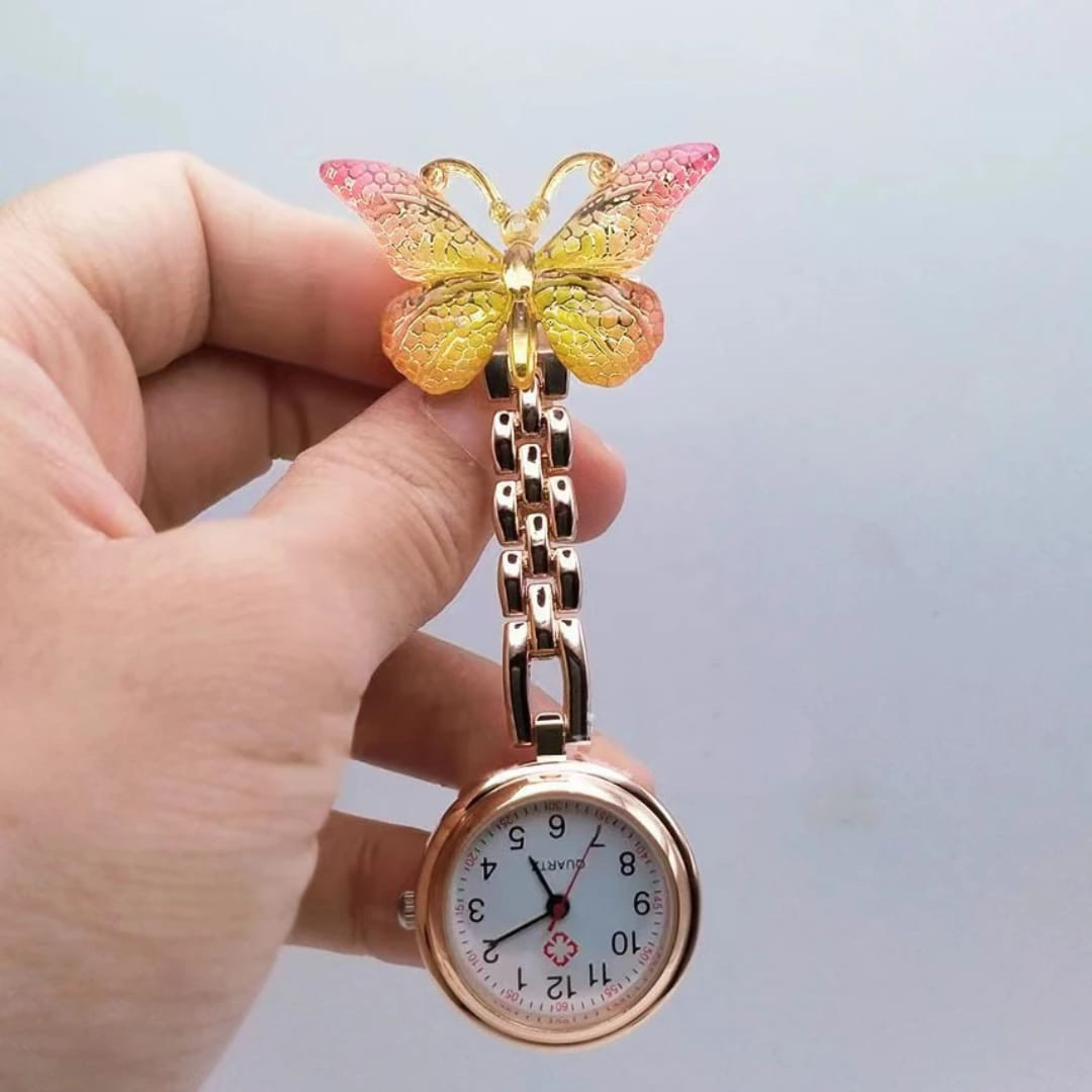 Elegant Butterfly Brooch Nurse Watch